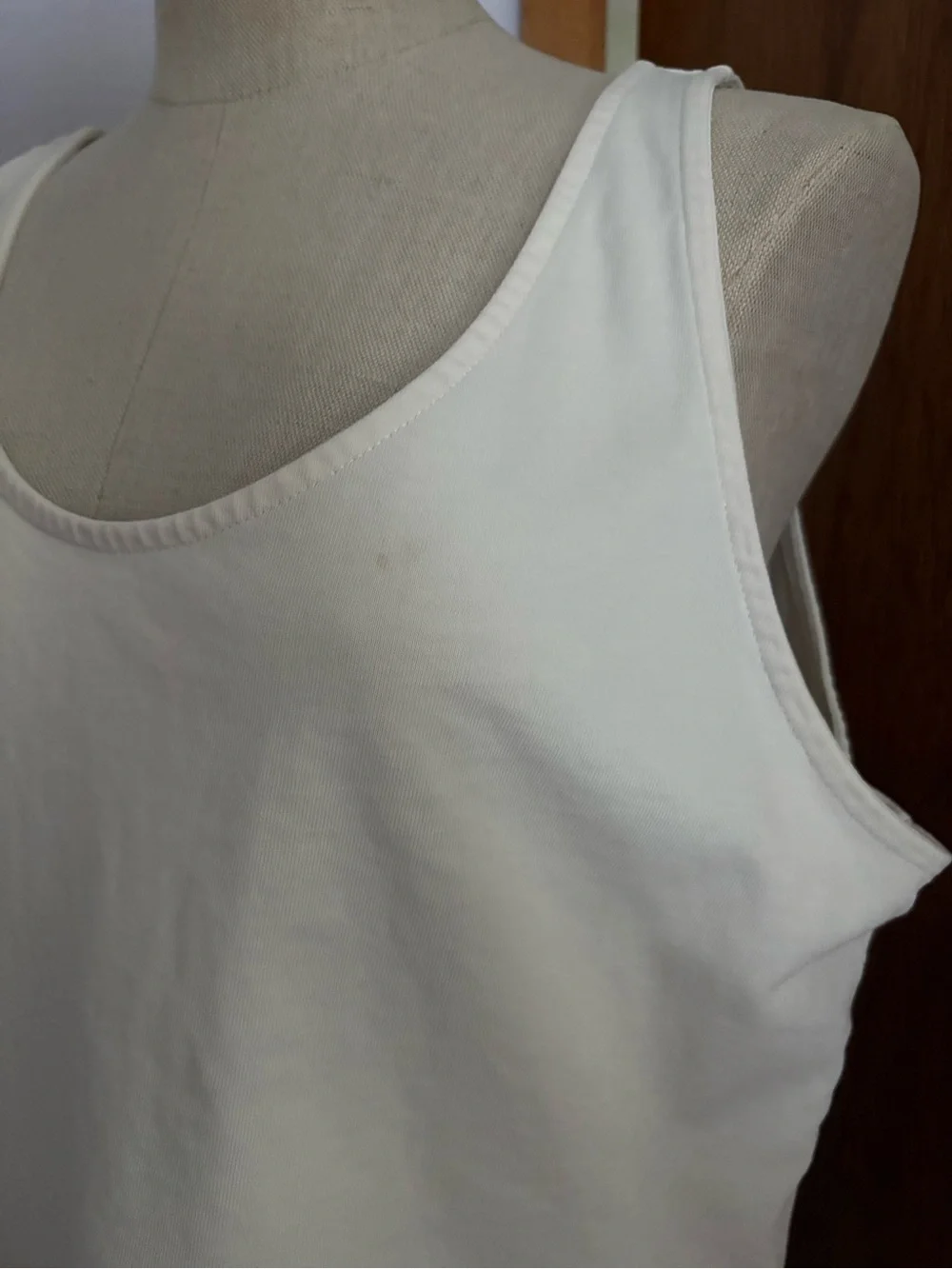 NIKE sz L Yoga Crop Tank Top Cream Off White Drawstring Hem